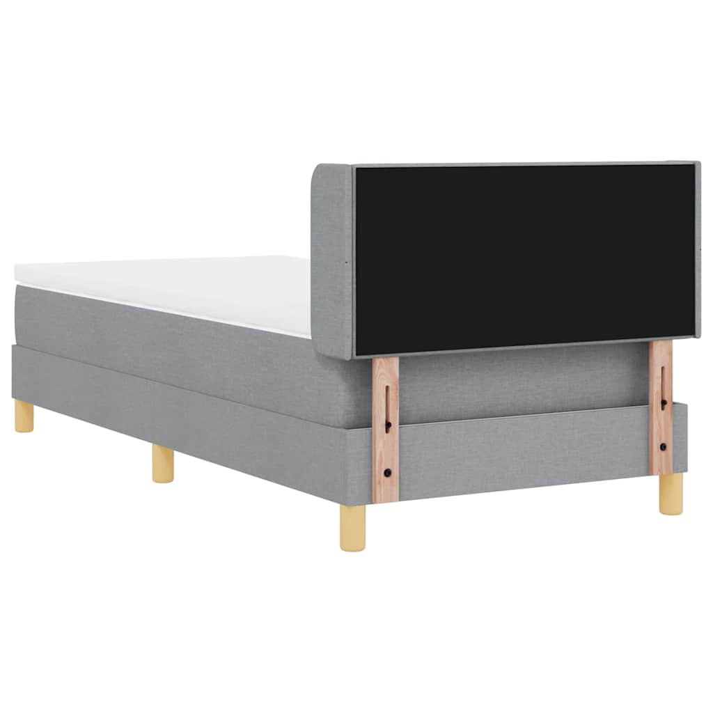 Krevet s opruga kutije Svijetlo siva 190 x 90 cm tkanina