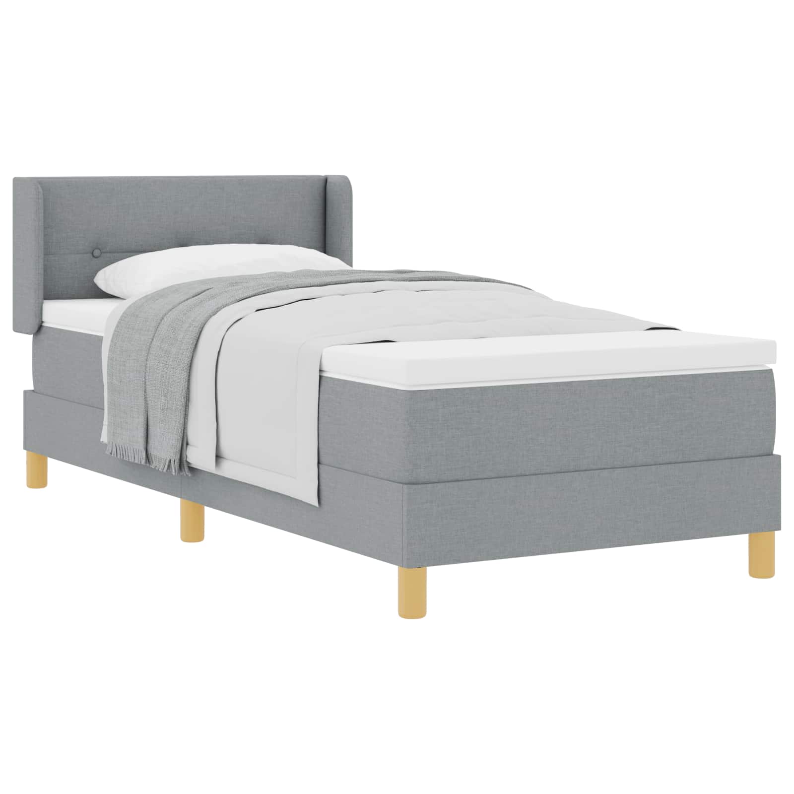 Krevet s opruga kutije Svijetlo siva 200 x 100 cm tkanina