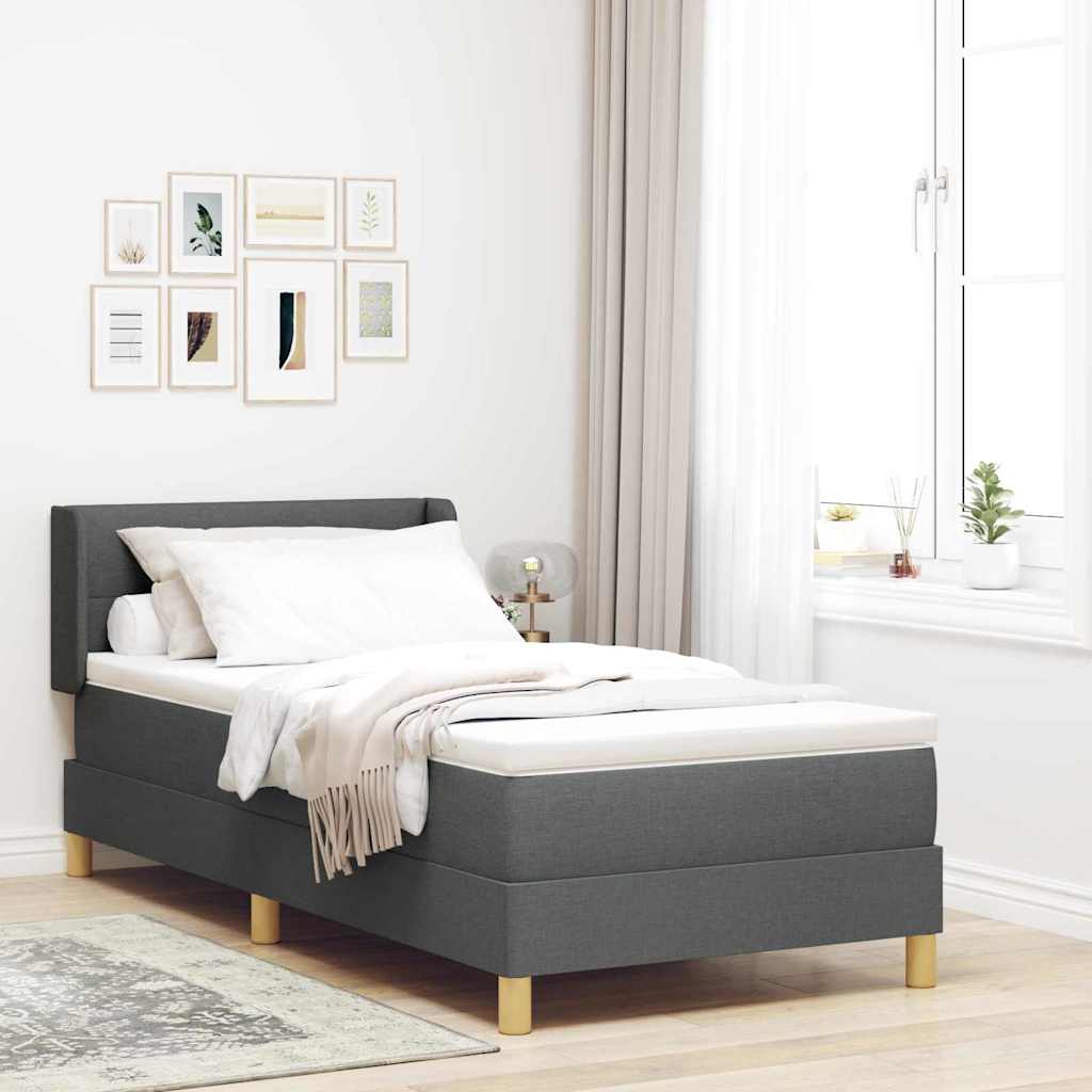 Krevet s opruga kutije Tamno siva 200 x 100 cm tkanina