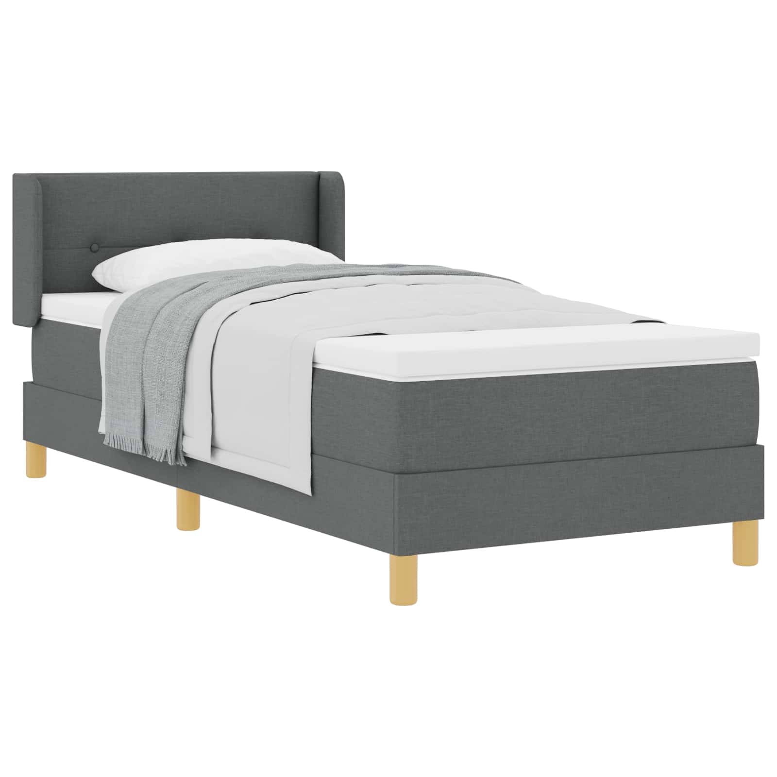 Krevet s opruga kutije Tamno siva 200 x 100 cm tkanina