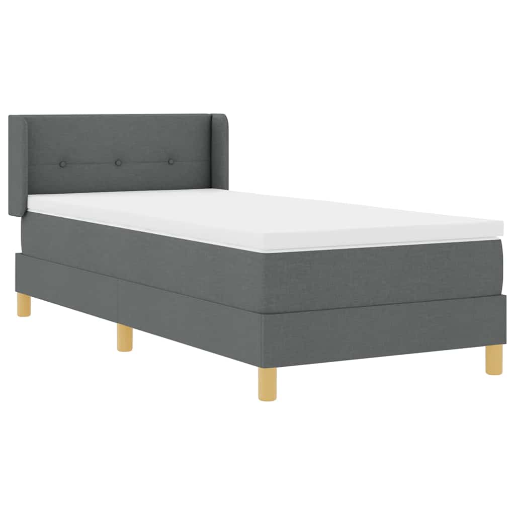 Krevet s opruga kutije Tamno siva 200 x 100 cm tkanina