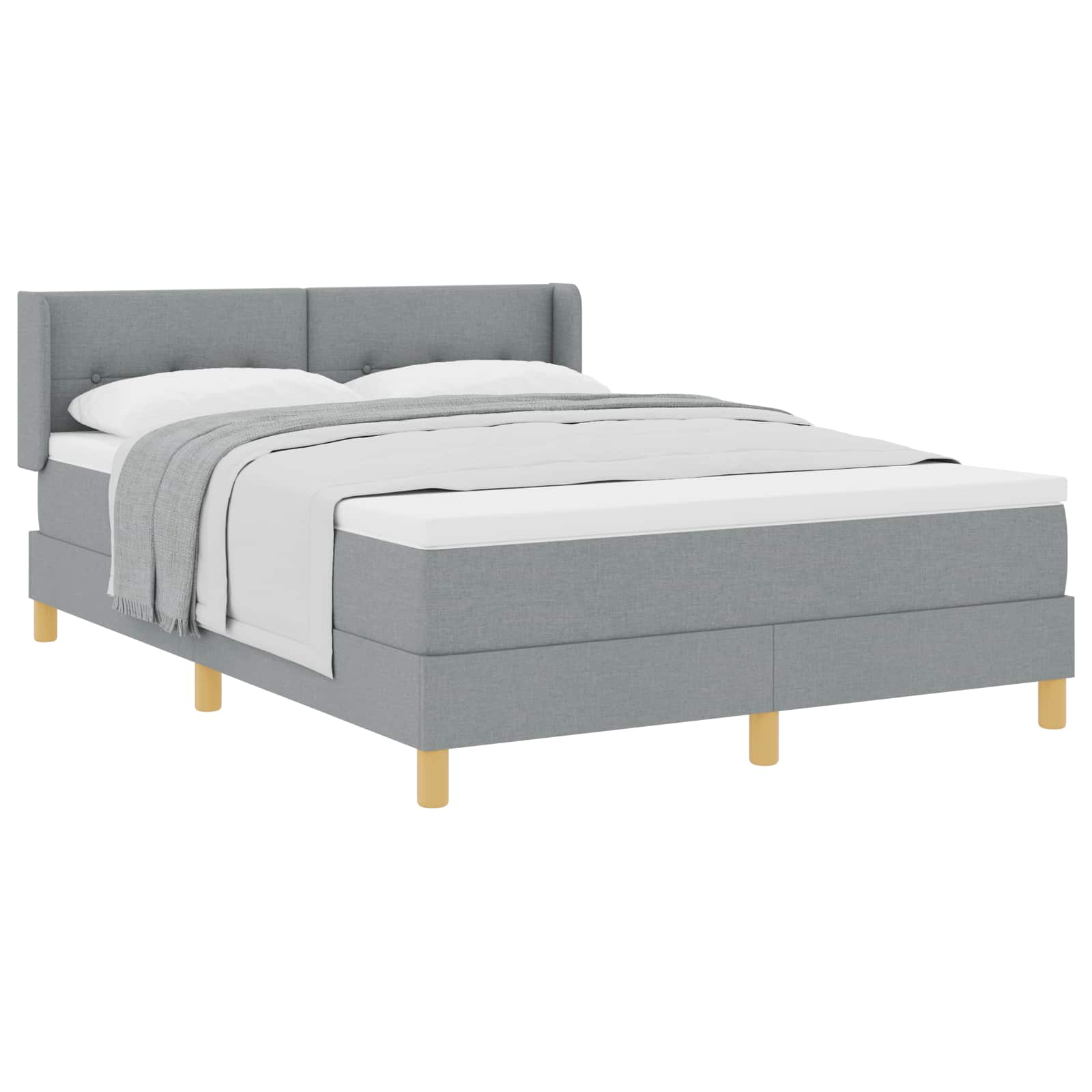 Krevet s opruga kutije Svijetlo siva 200 x 140 cm tkanina
