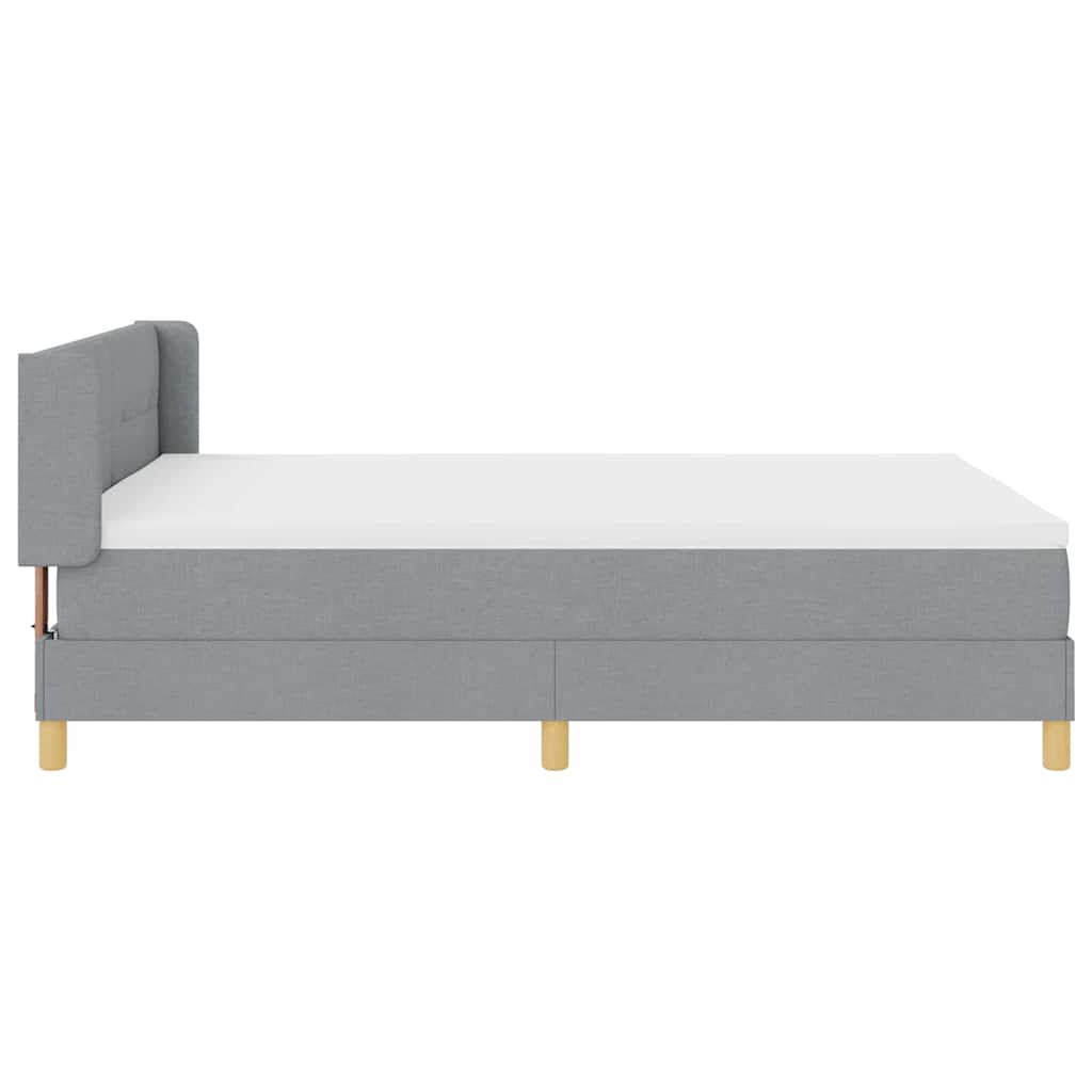 Krevet s opruga kutije Svijetlo siva 200 x 140 cm tkanina