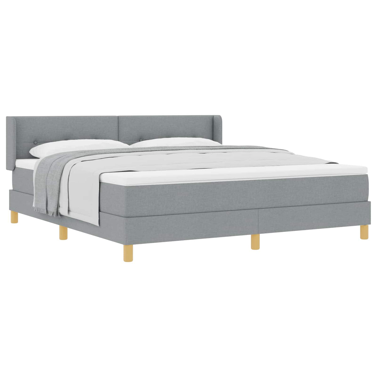 Krevet s opruga kutije Svijetlo siva 200 x 180 cm tkanina