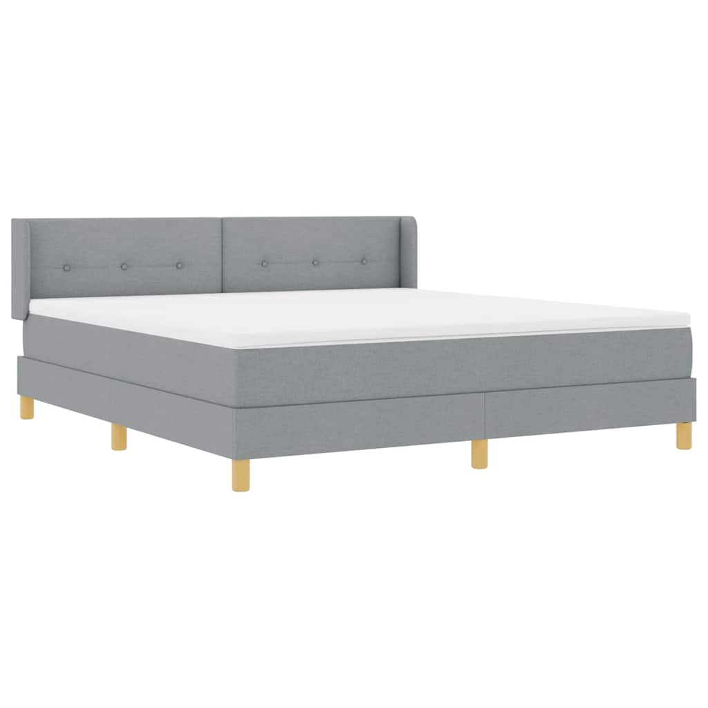 Krevet s opruga kutije Svijetlo siva 200 x 180 cm tkanina