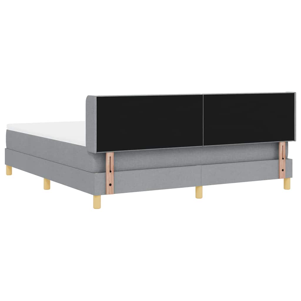 Krevet s opruga kutije Svijetlo siva 200 x 180 cm tkanina