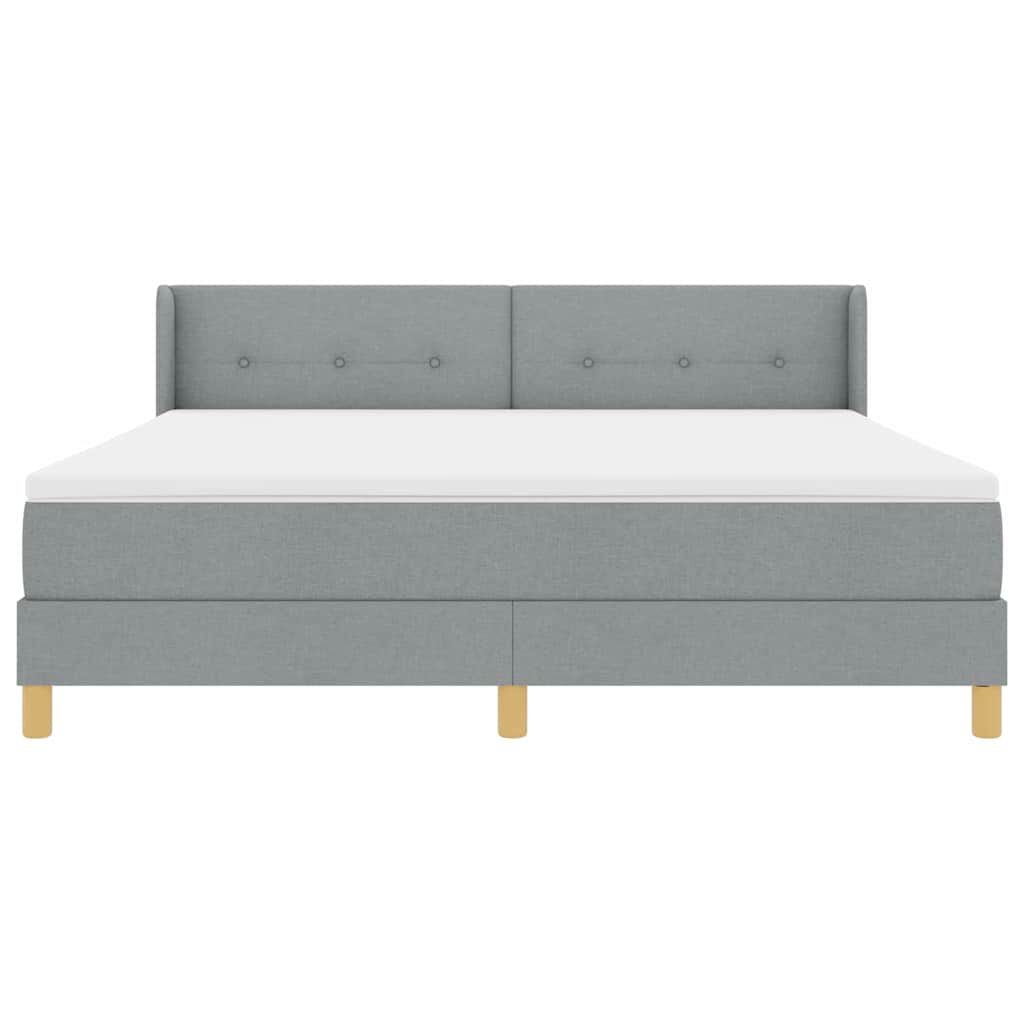 Krevet s opruga kutije Svijetlo siva 200 x 180 cm tkanina