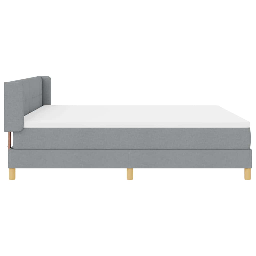 Krevet s opruga kutije Svijetlo siva 200 x 180 cm tkanina