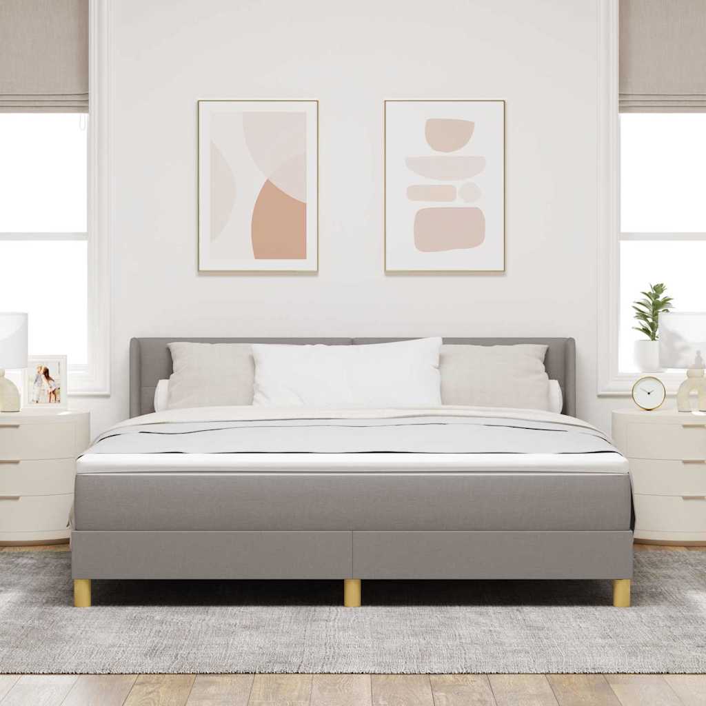 Krevet s opruga kutije Sivo-smeđa 200 x 180 cm tkanina