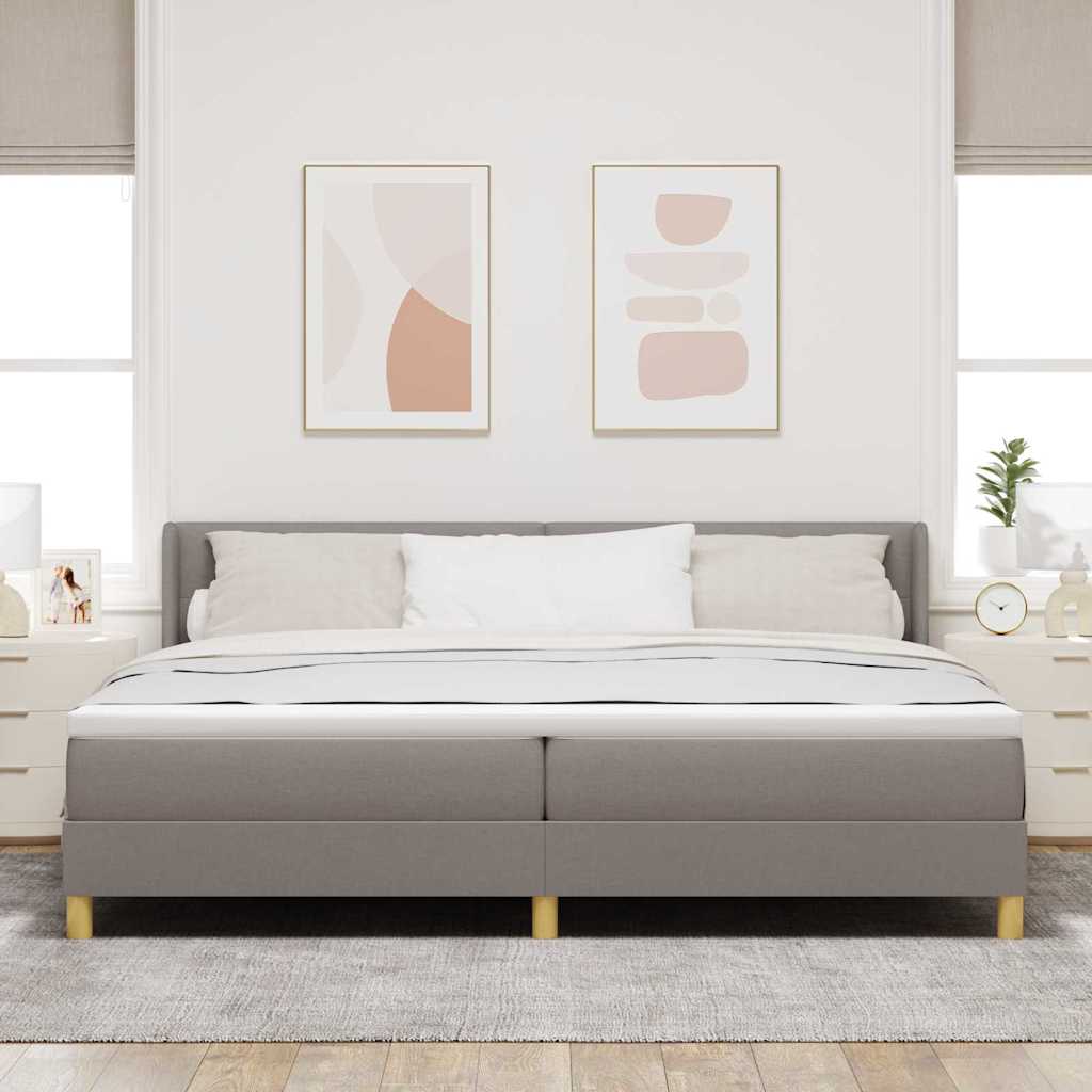 Krevet s opruga kutije Sivo-smeđa 200 x 200 cm tkanina