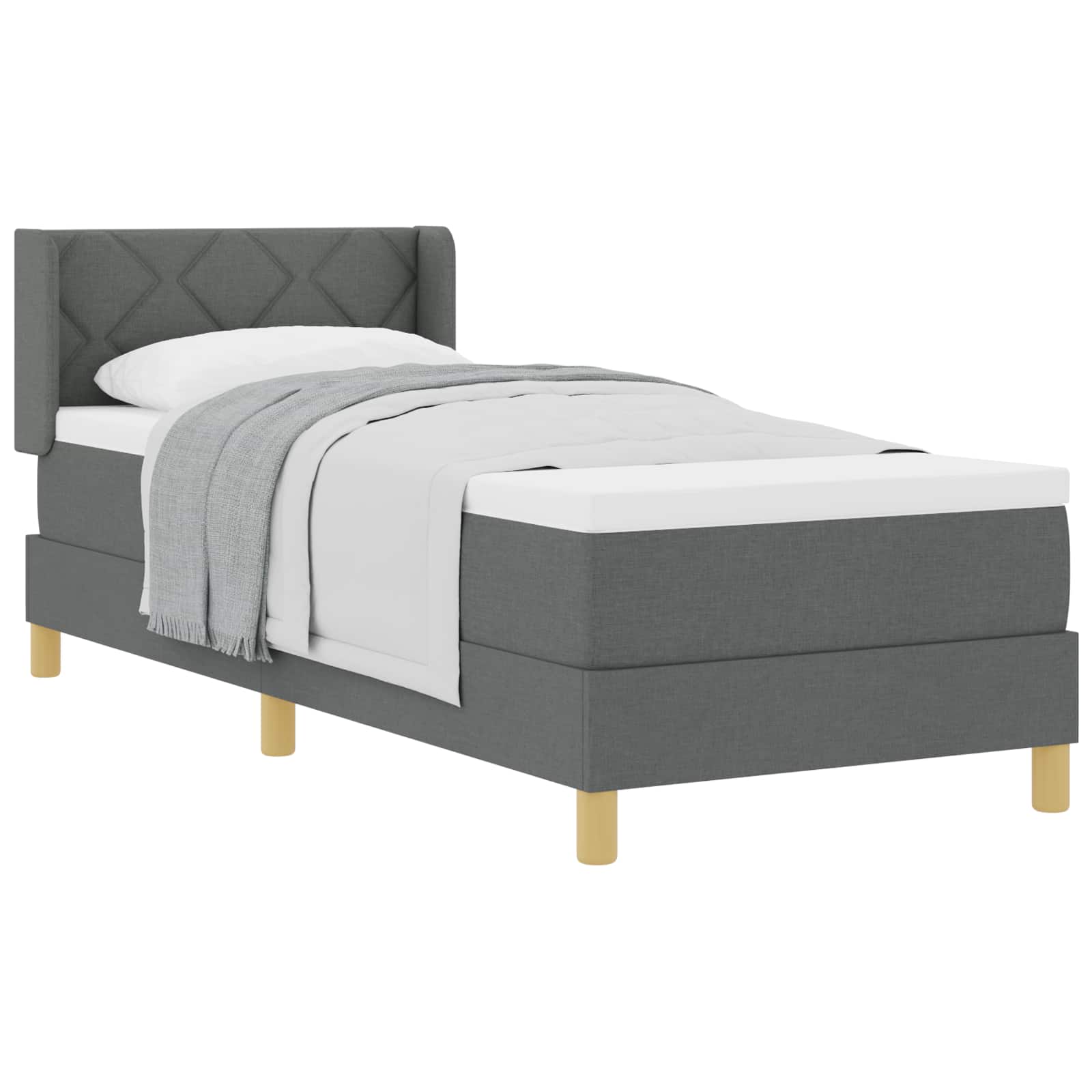 Krevet s opruga kutije Tamno siva 200 x 80 cm tkanina