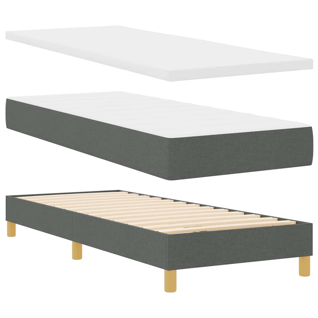 Krevet s opruga kutije Tamno siva 200 x 80 cm tkanina