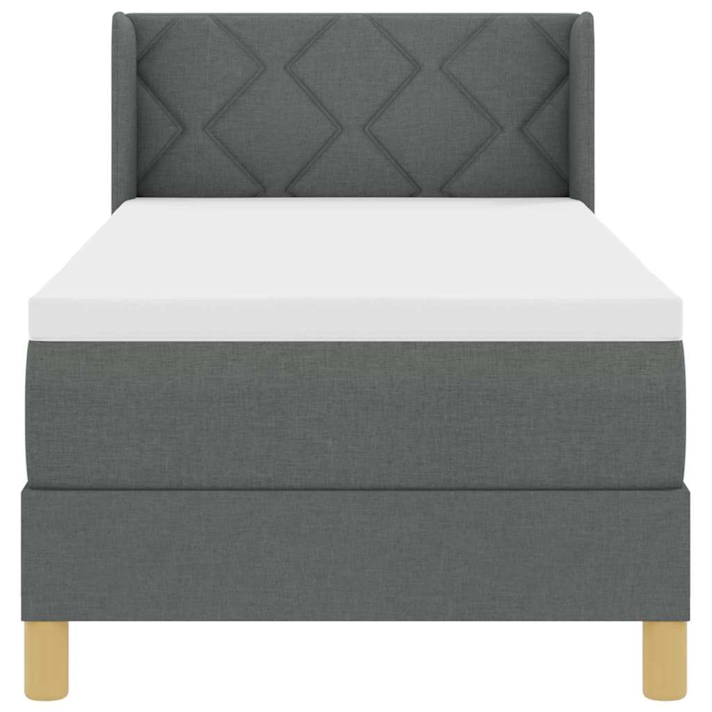 Krevet s opruga kutije Tamno siva 200 x 80 cm tkanina