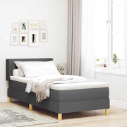 Krevet s opruga kutije Tamno siva 190 x 90 cm Poliester