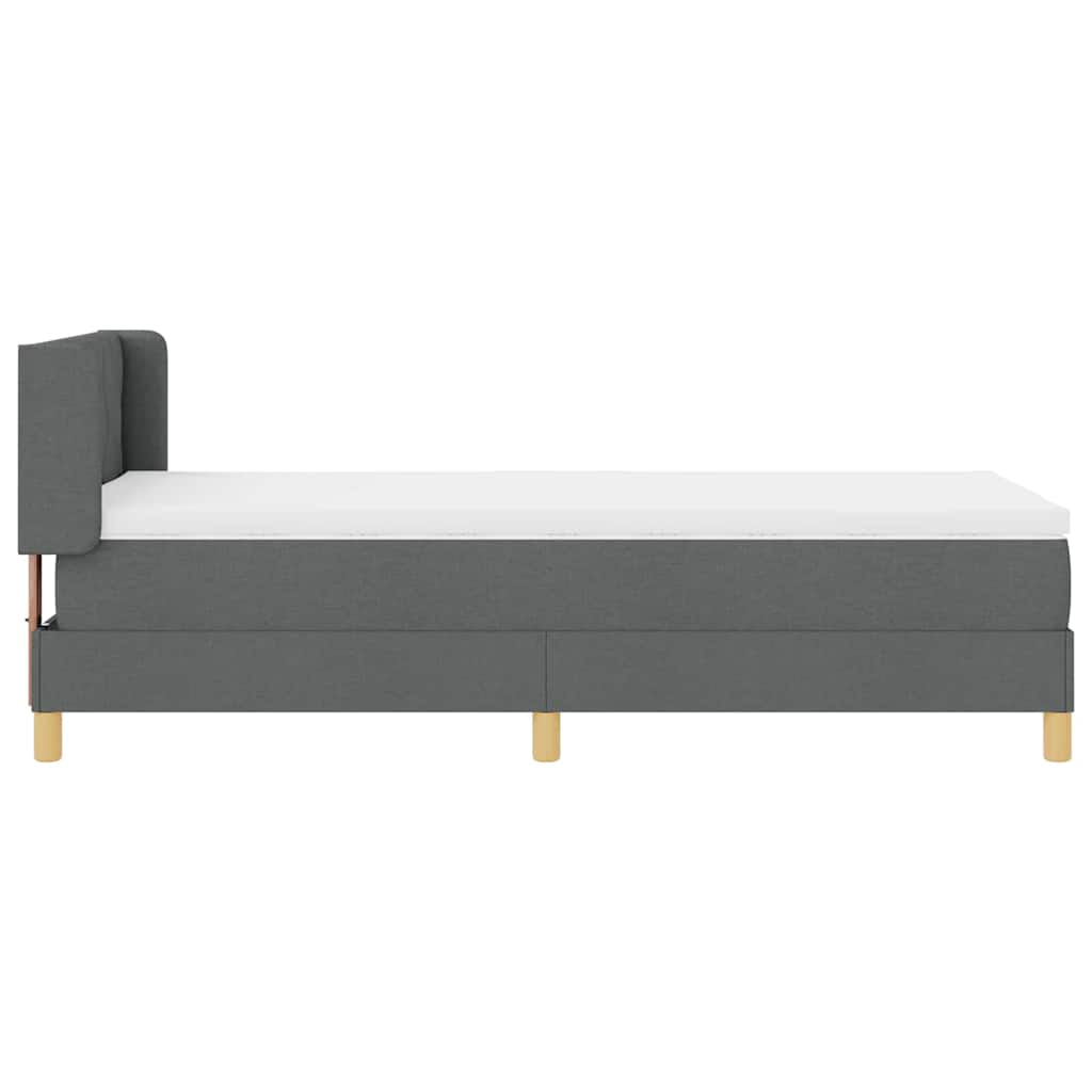 Krevet s opruga kutije Tamno siva 190 x 90 cm Poliester