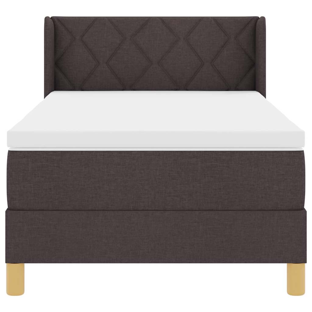 Krevet s opruga kutije Tamno smeđa 200 x 90 cm tkanina