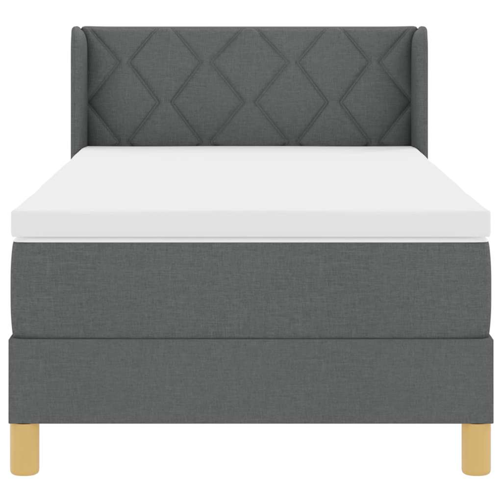Krevet s opruga kutije Tamno siva 200 x 100 cm tkanina