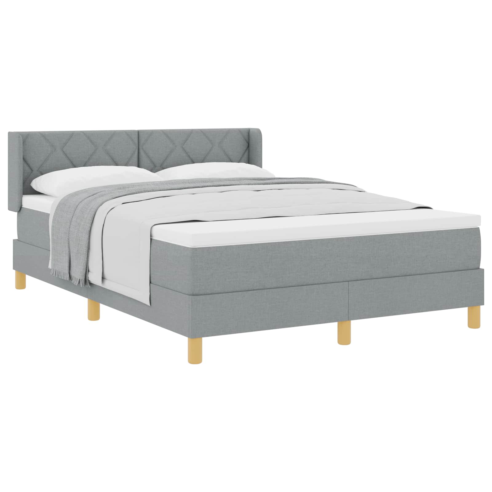 Krevet s opruga kutije Svijetlo siva 200 x 140 cm tkanina