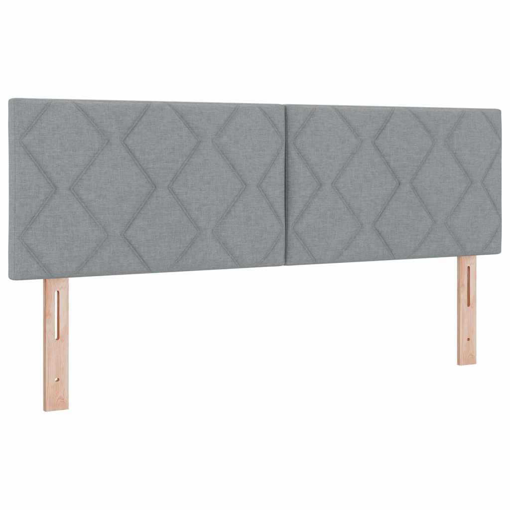 Krevet s opruga kutije Svijetlo siva 200 x 140 cm tkanina