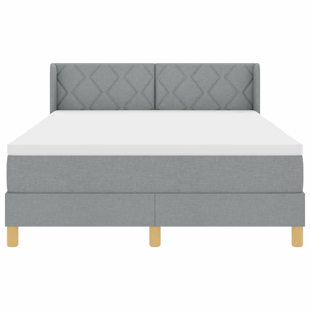 Krevet s opruga kutije Svijetlo siva 200 x 140 cm tkanina