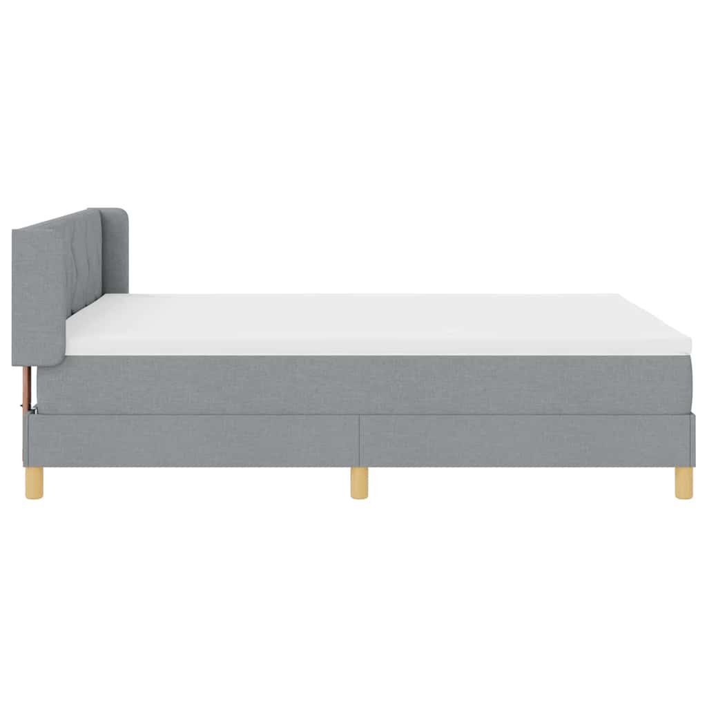 Krevet s opruga kutije Svijetlo siva 200 x 140 cm tkanina