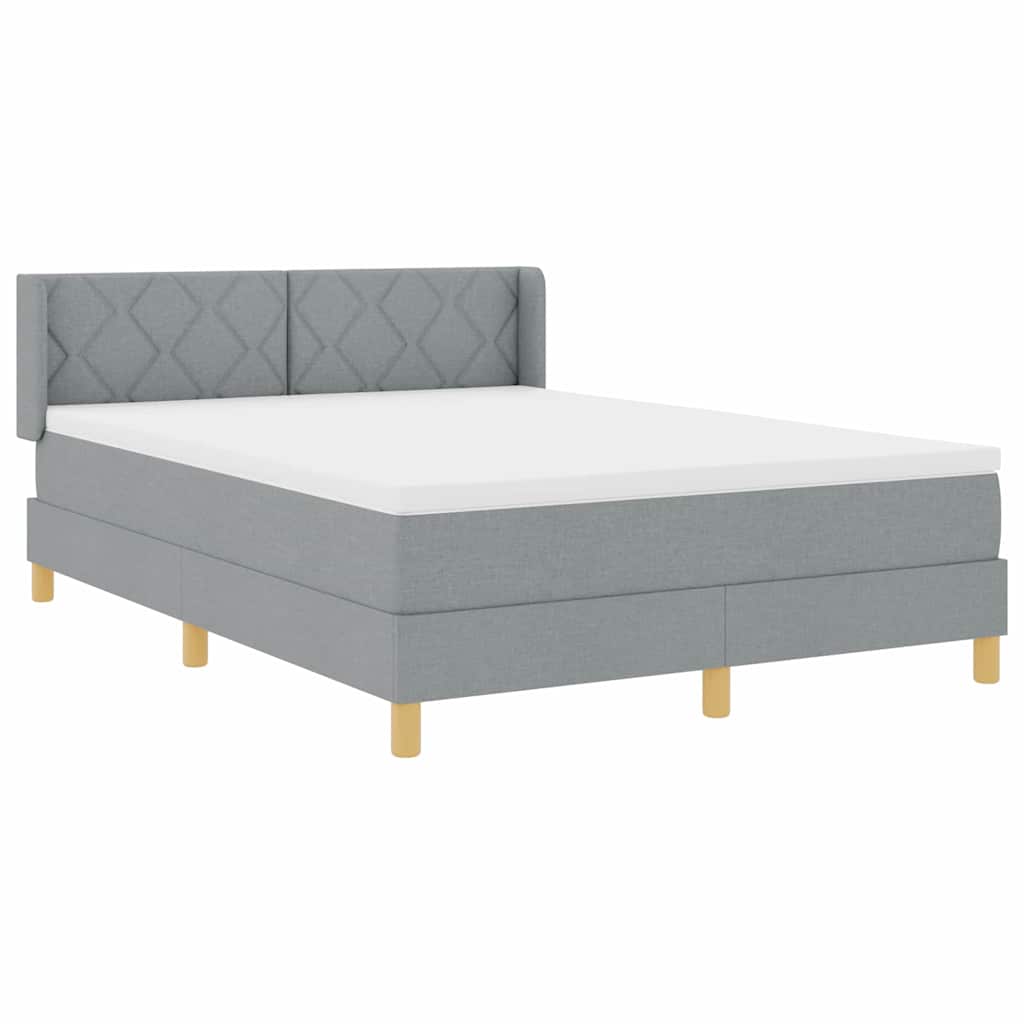 Krevet s opruga kutije Svijetlo siva 200 x 160 cm tkanina