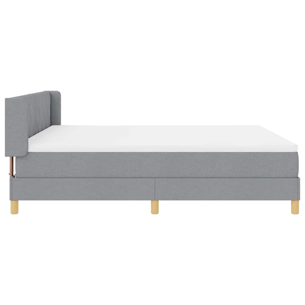 Krevet s opruga kutije Svijetlo siva 200 x 180 cm tkanina