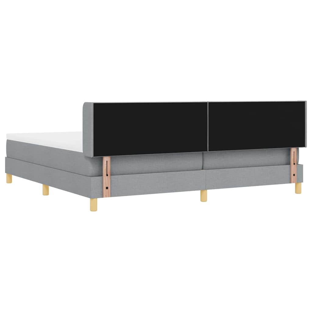 Krevet s opruga kutije Svijetlo siva 200 x 200 cm tkanina