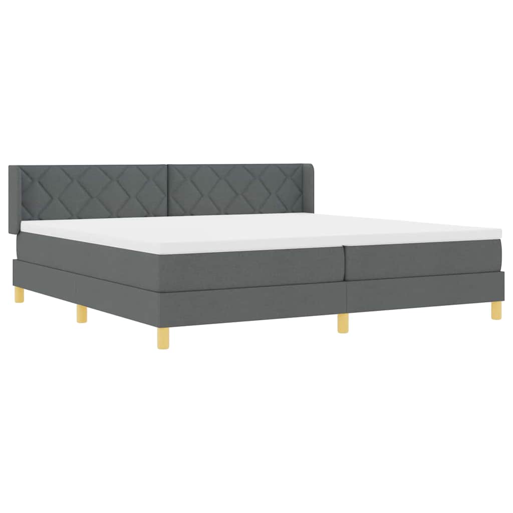 Krevet s opruga kutije Tamno siva 200 x 200 cm tkanina