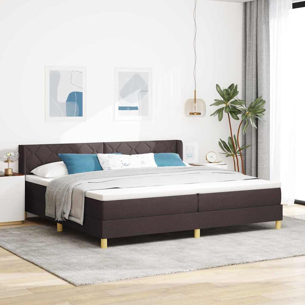 Krevet s opruga kutije Tamno smeđa 200 x 200 cm tkanina