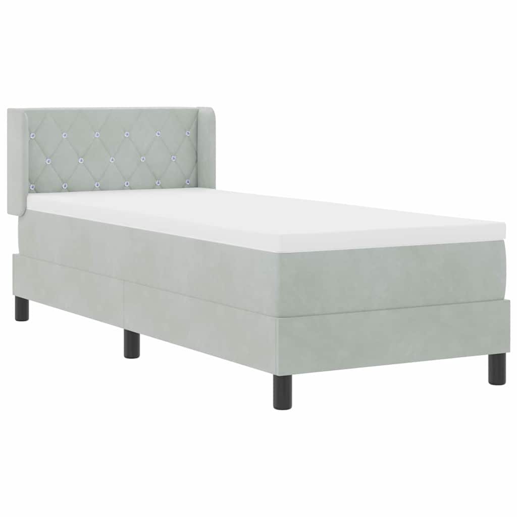 Krevet s opruga kutije Svijetlo siva 200 x 80 cm Baršun