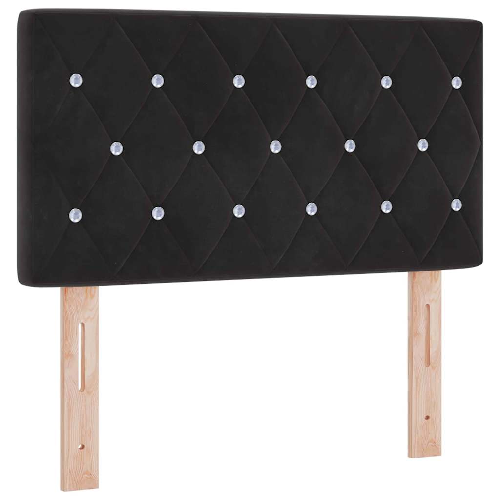 Krevet s opruga kutije s uzglavljem Crna 200 x 80 cm Baršun