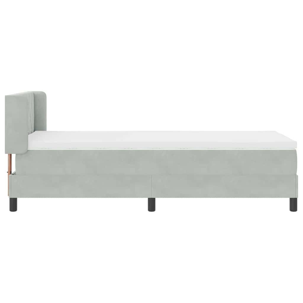 Krevet s opruga kutije Svijetlo siva 190 x 90 cm Baršun