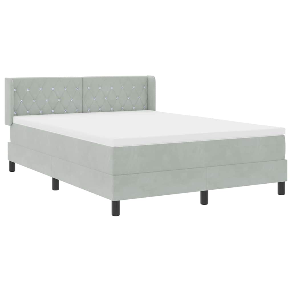 Krevet s opruga kutije Svijetlo siva 200 x 160 cm Baršun