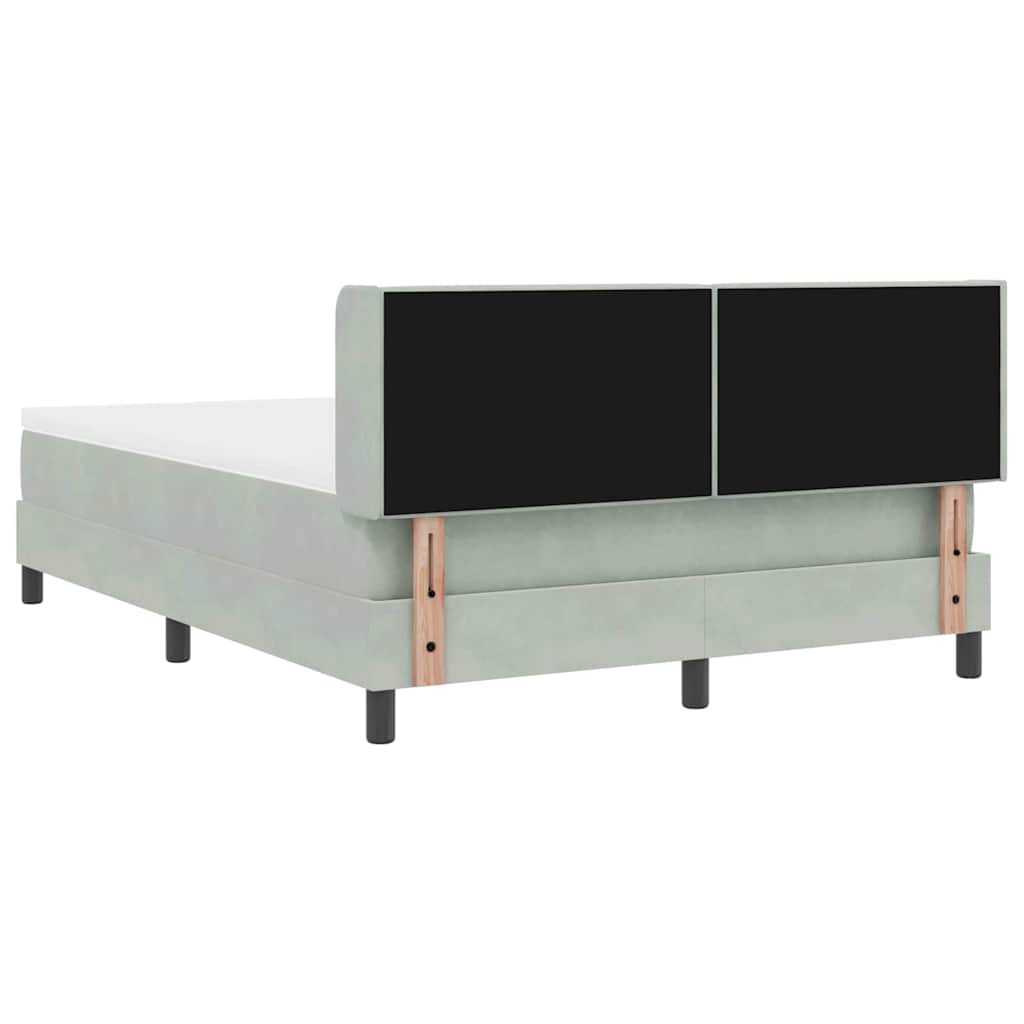 Krevet s opruga kutije Svijetlo siva 200 x 160 cm Baršun
