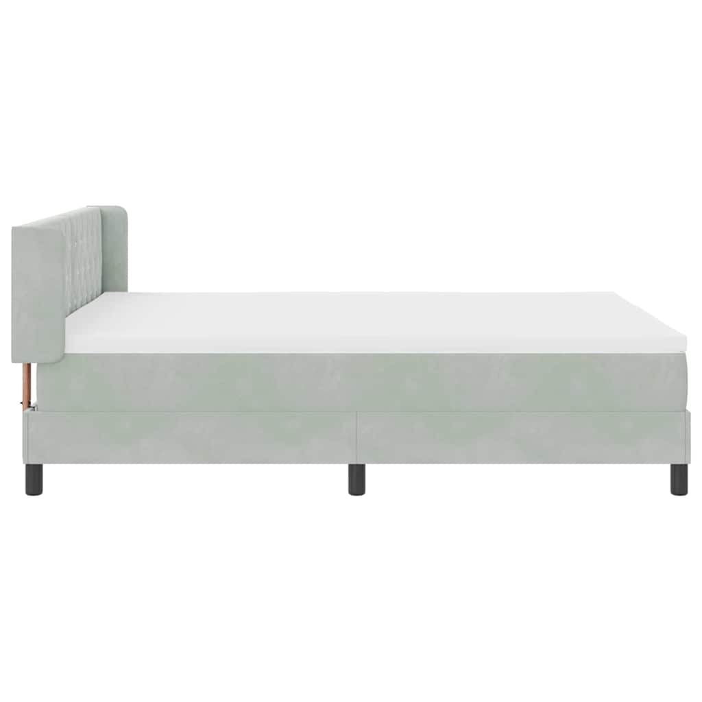 Krevet s opruga kutije Svijetlo siva 200 x 160 cm Baršun