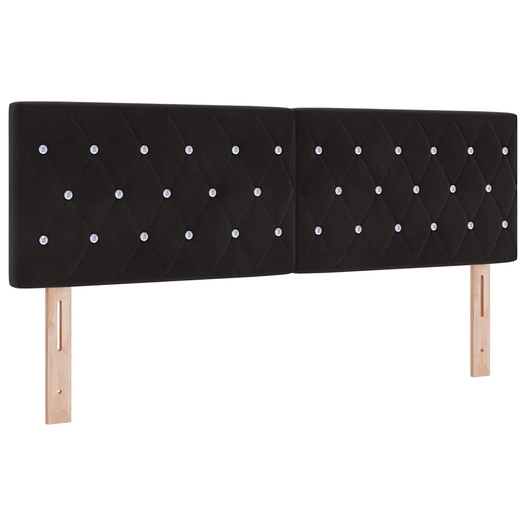 Krevet s opruga kutije s uzglavljem Crna 200 x 160 cm Baršun