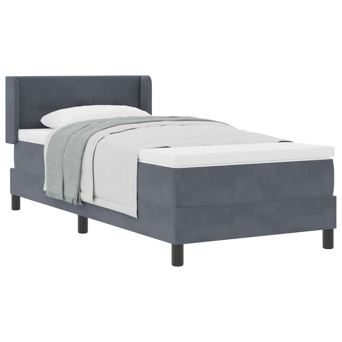 Krevet s opruga kutije Tamno siva 200 x 80 cm Baršun