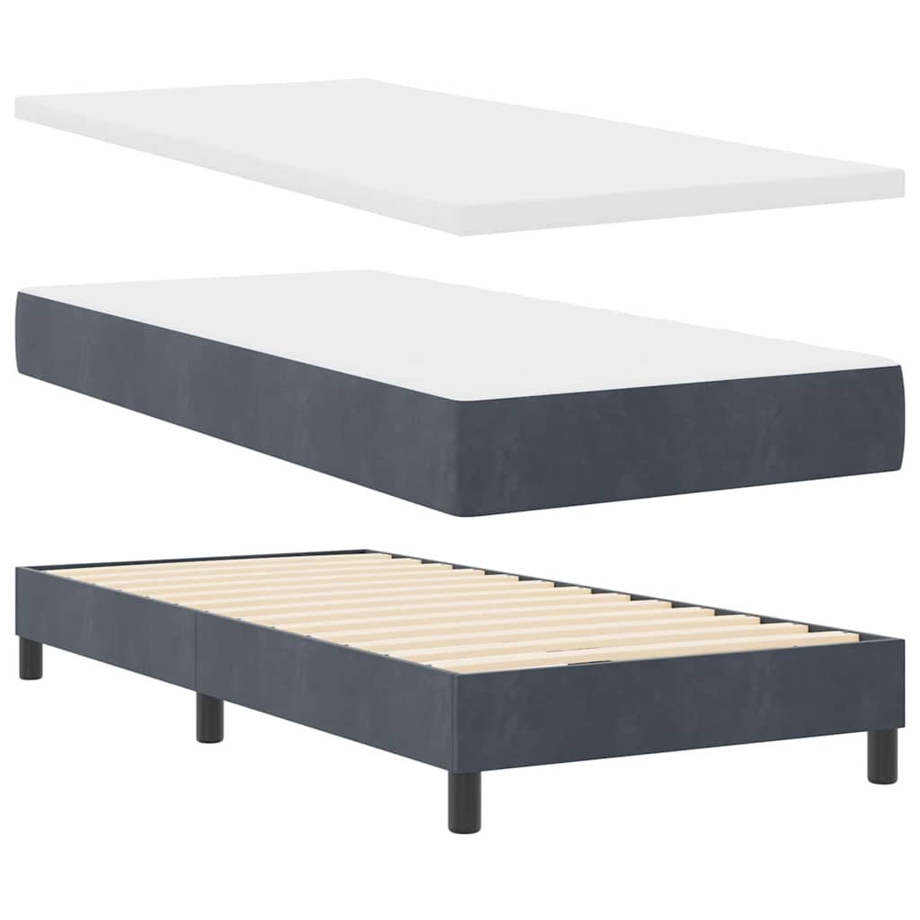 Krevet s opruga kutije Tamno siva 200 x 80 cm Baršun