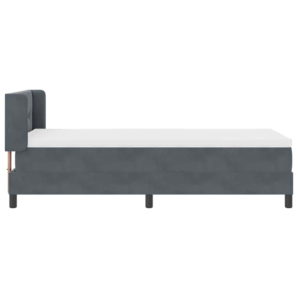 Krevet s opruga kutije Tamno siva 200 x 80 cm Baršun