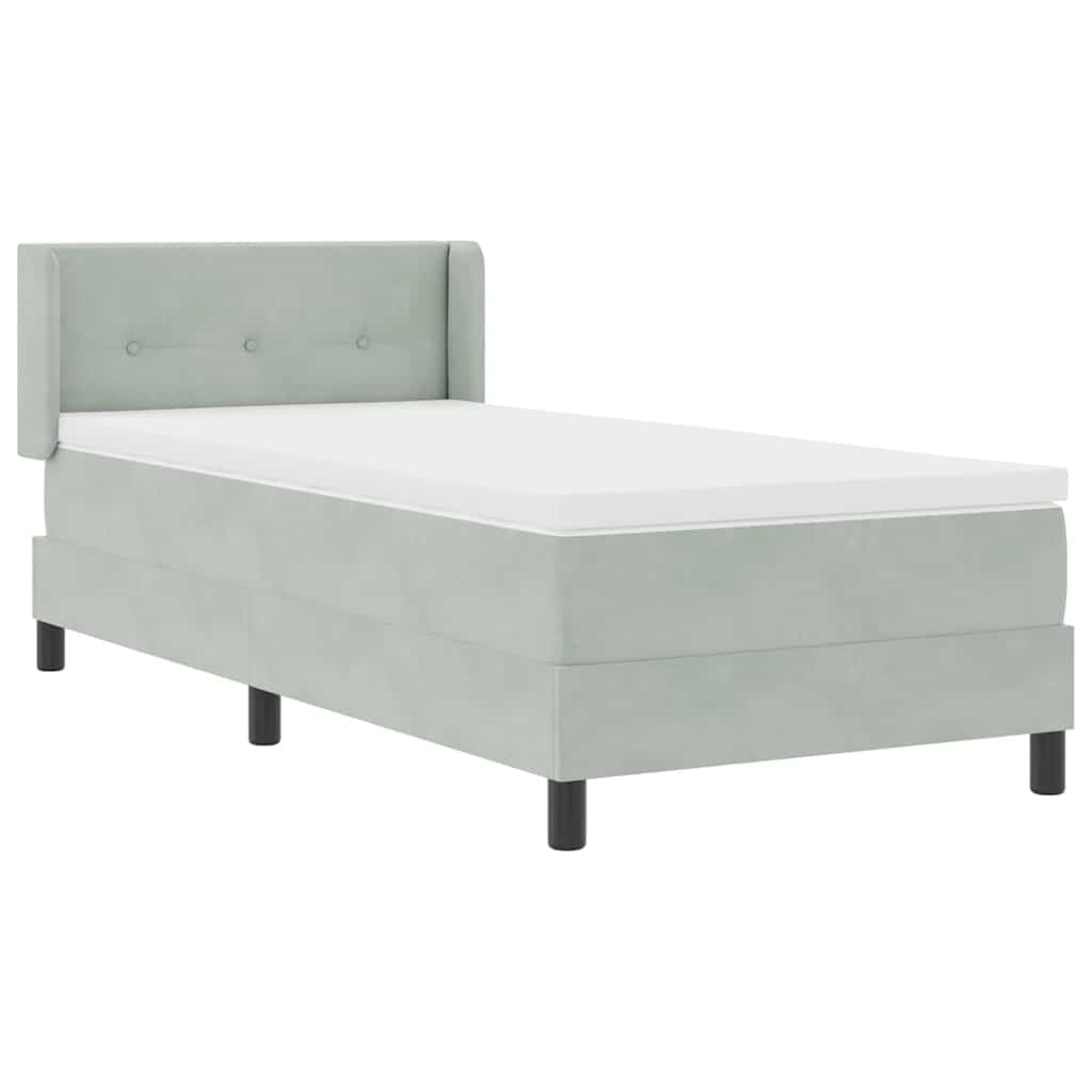 Krevet s opruga kutije Svijetlo siva 190 x 90 cm Baršun