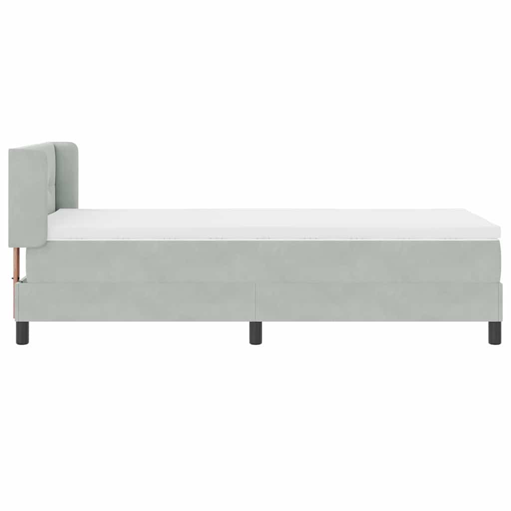 Krevet s opruga kutije Svijetlo siva 200 x 90 cm Baršun