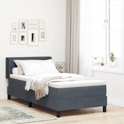 Krevet s opruga kutije Tamno siva 200 x 90 cm Baršun