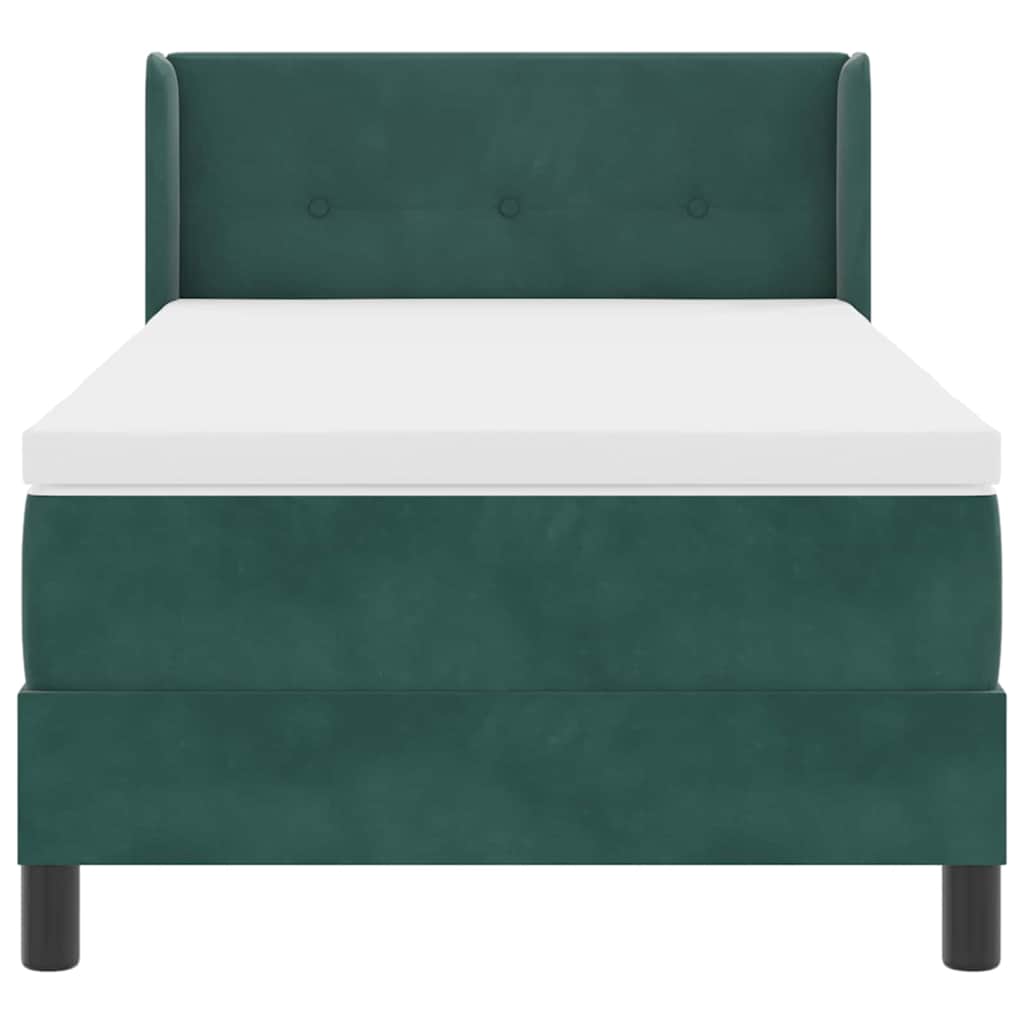 Krevet s opruga kutije Tamnozelena 200 x 90 cm Baršun