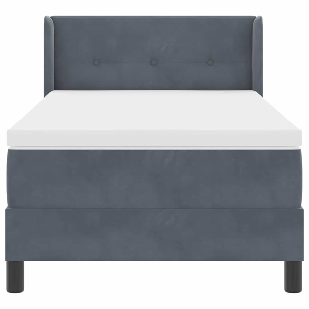 Krevet s opruga kutije Tamno siva 200 x 100 cm Baršun