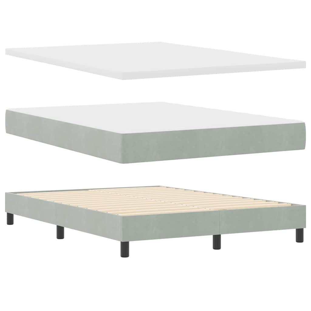 Krevet s opruga kutije Svijetlo siva 200 x 160 cm Baršun