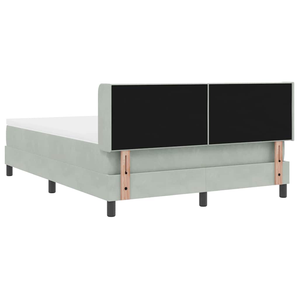 Krevet s opruga kutije Svijetlo siva 200 x 160 cm Baršun