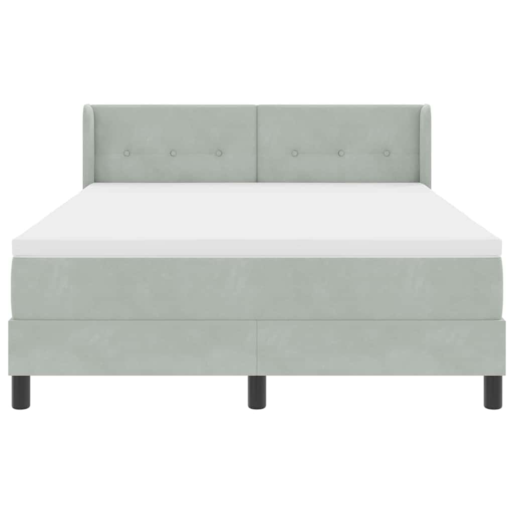 Krevet s opruga kutije Svijetlo siva 200 x 160 cm Baršun