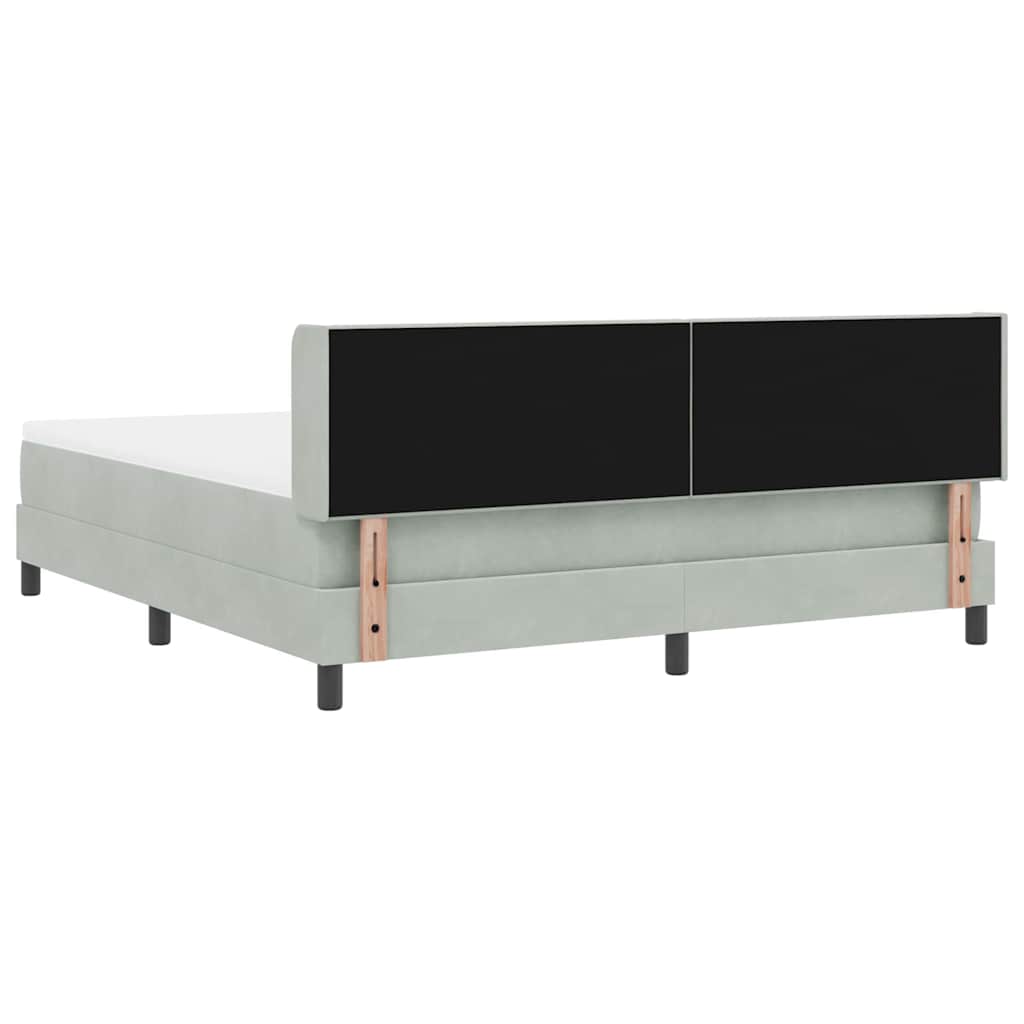 Krevet s opruga kutije Svijetlo siva 200 x 180 cm Baršun