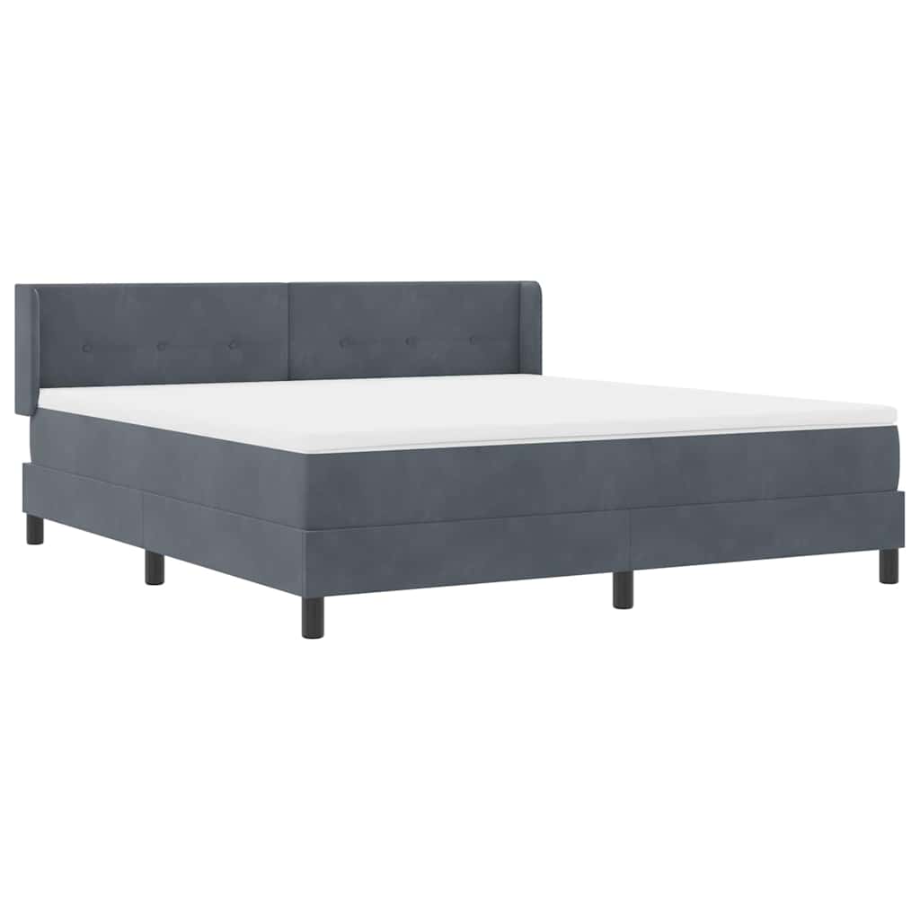 Krevet s opruga kutije Tamno siva 200 x 180 cm Baršun